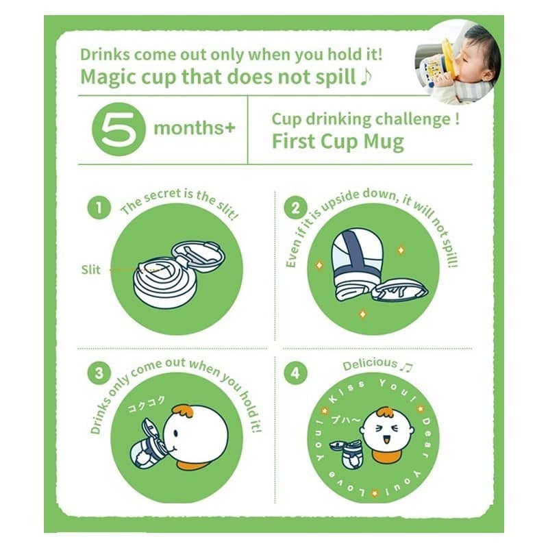 Combi Baby Lakumug Straw Glow 240ml Age: 6 Months+