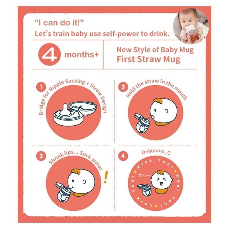 Combi Baby Lakumug First Set Glow 240ml (Star) | Applicable Age: 4-5 months+