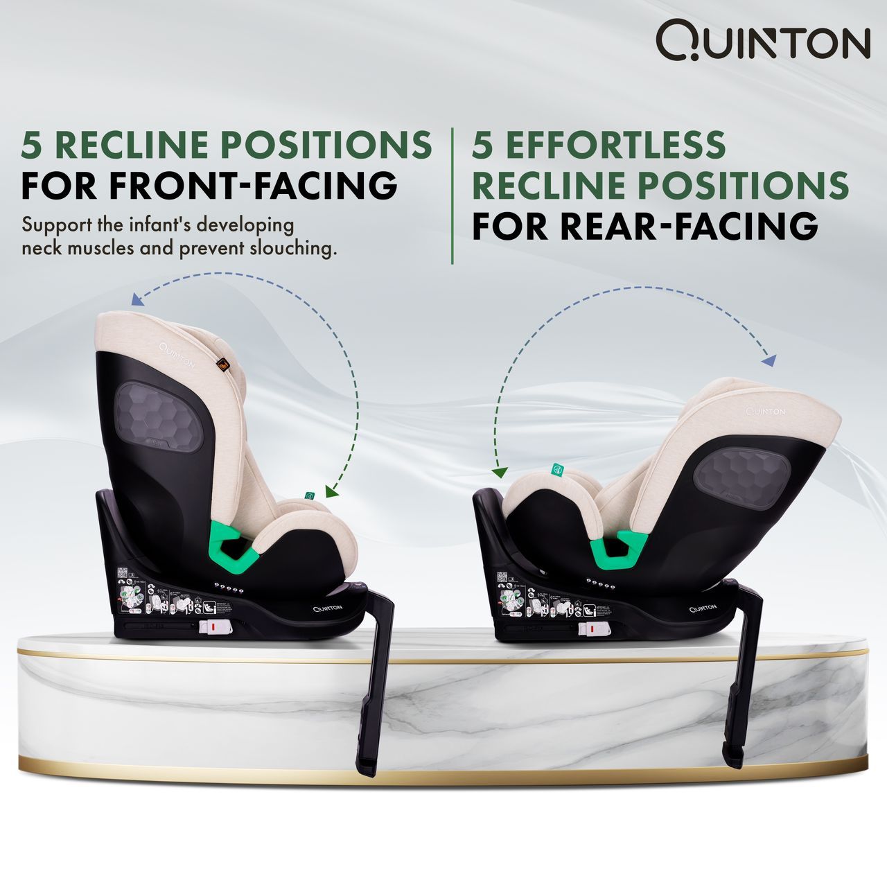Quinton Coxy 360 Car Seat Cream White/Black/Navy Blue