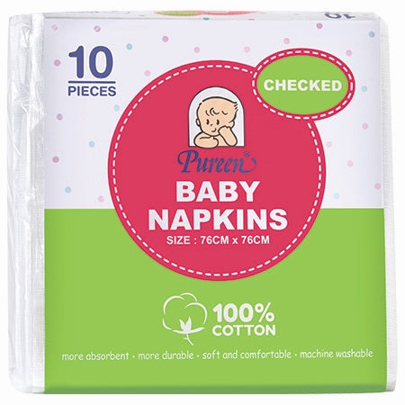 PUREEN NAPKINS (CHECKED) 10'S NC 03
