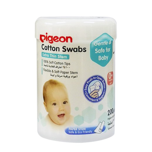 Pigeon COTTON SWABS THIN STEM 200S WITH CASE