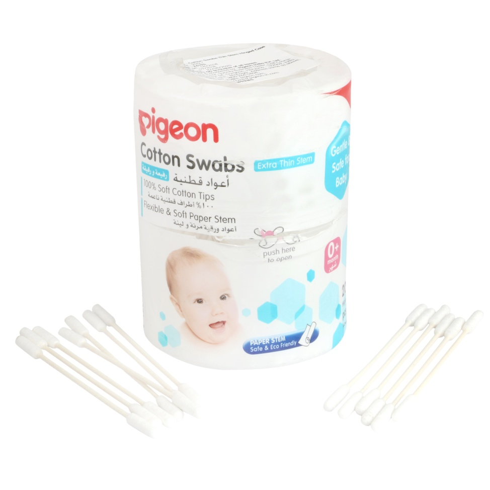 Pigeon COTTON SWABS THIN STEM 200S WITH CASE