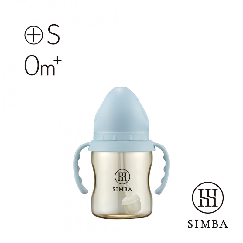 SIMBA ALLONGE PPSU WIDE NECK BOTTLE WITH HANDLE & AUTO STRAW (200ML/7OZ) CROSS HOLE S TEAT