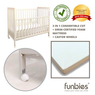 Funbies Haloo Baby Cot Set (Pipe Clay + Natural White)
