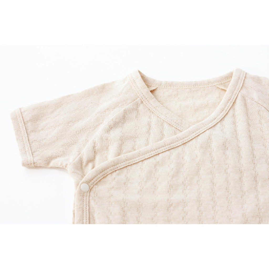 Twinkle Planet | Organic Pointelle Kimono Short Sleeve Baby Bodysuit - Purely Natural