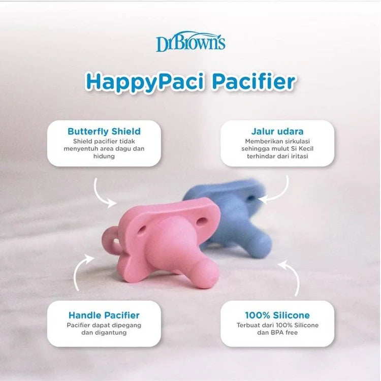 Dr Brown's HappyPaci Silicone Pacifier (2pcs) 0m+