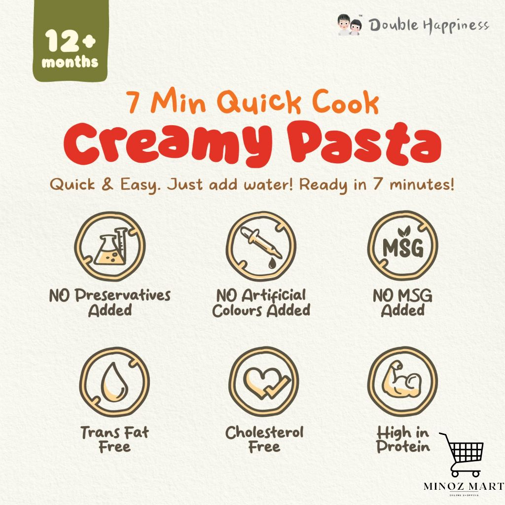 Double Happiness Quick Cook Pasta / For 12 Months and above