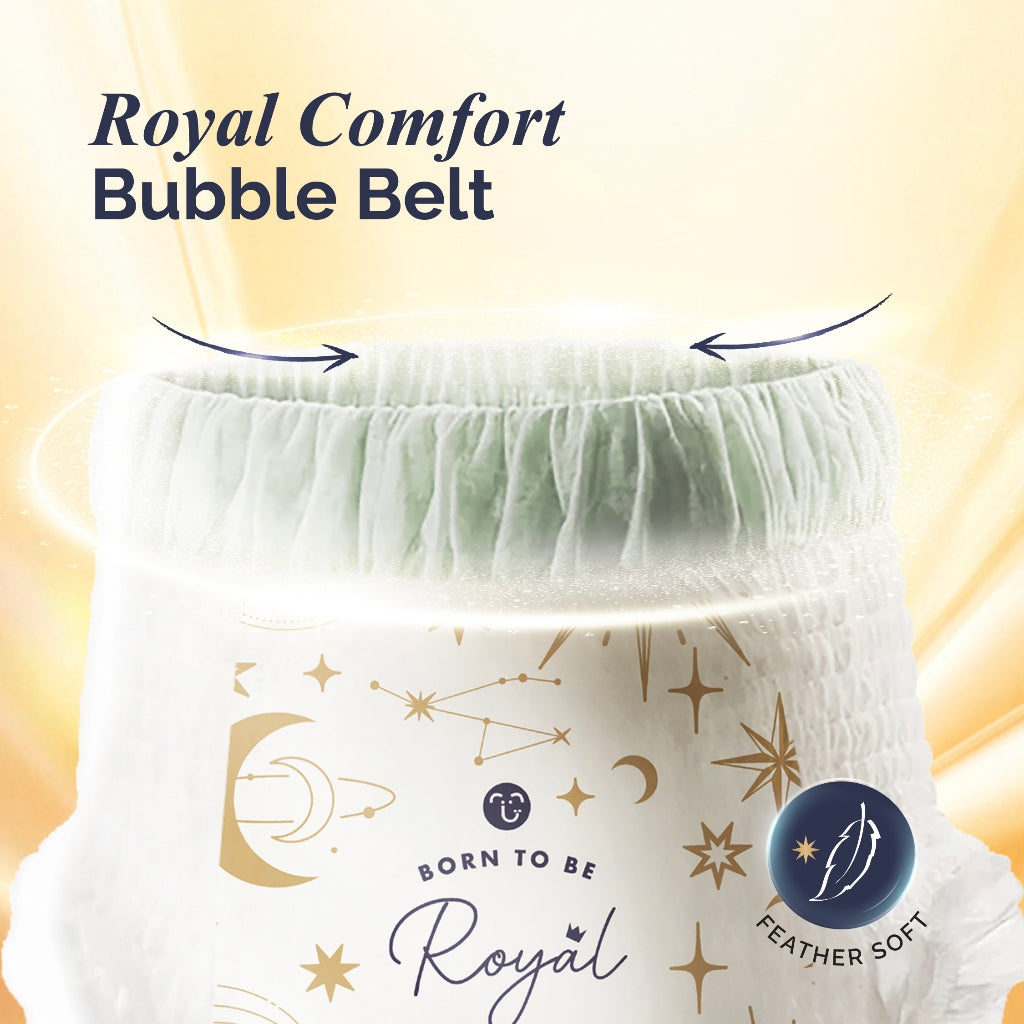 Hoppi RoyalDream Baby Diaper Pants M42/L38/XL32/XXL28 (1 Pack) 100% Chemicals-Free
