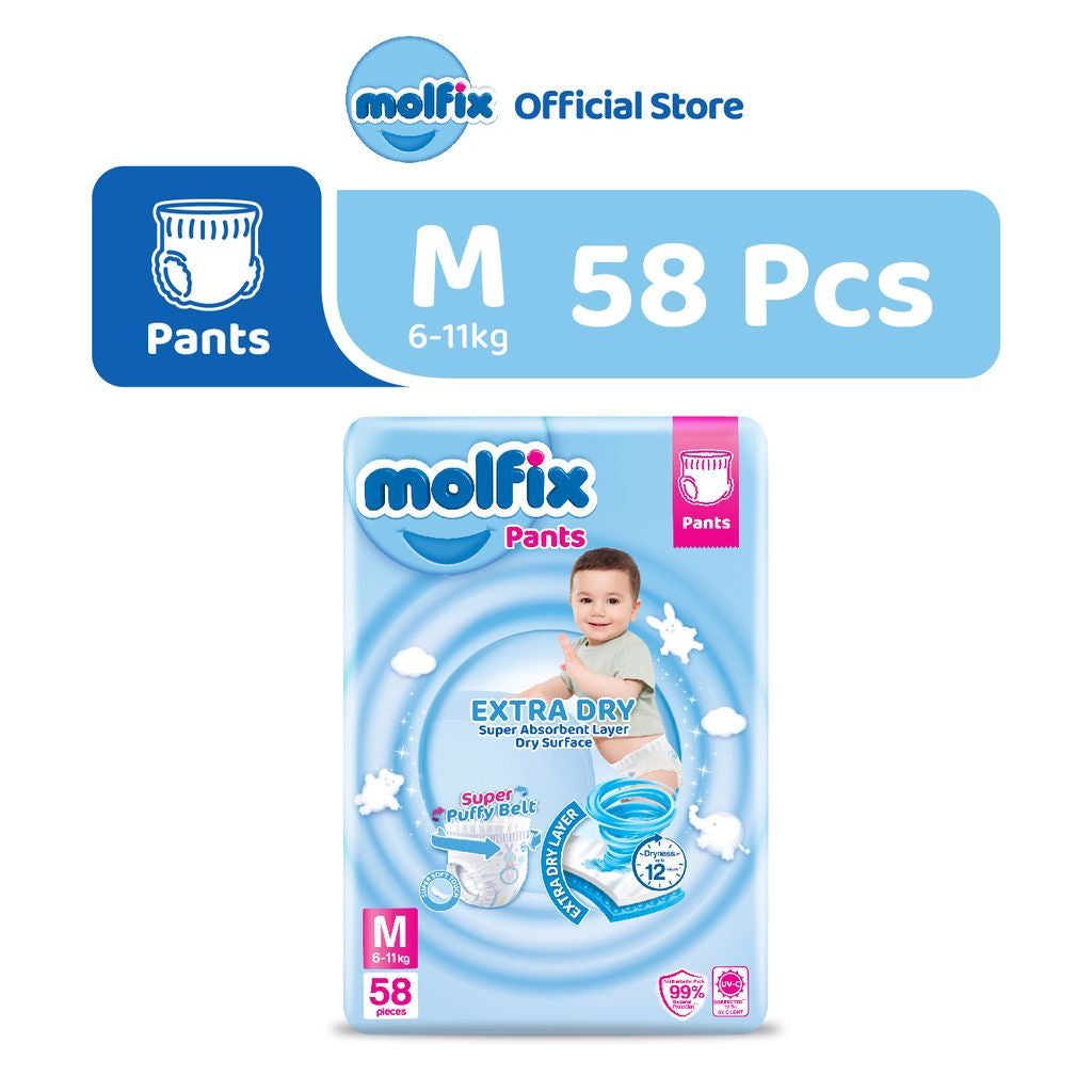 Molfix ππ±ππ«π ππ«π² Pants Jumbo Pack - S66 / M58 / L48 / XL42 / XXL36 / XXXL20 / XXXL22 (1 Pack)