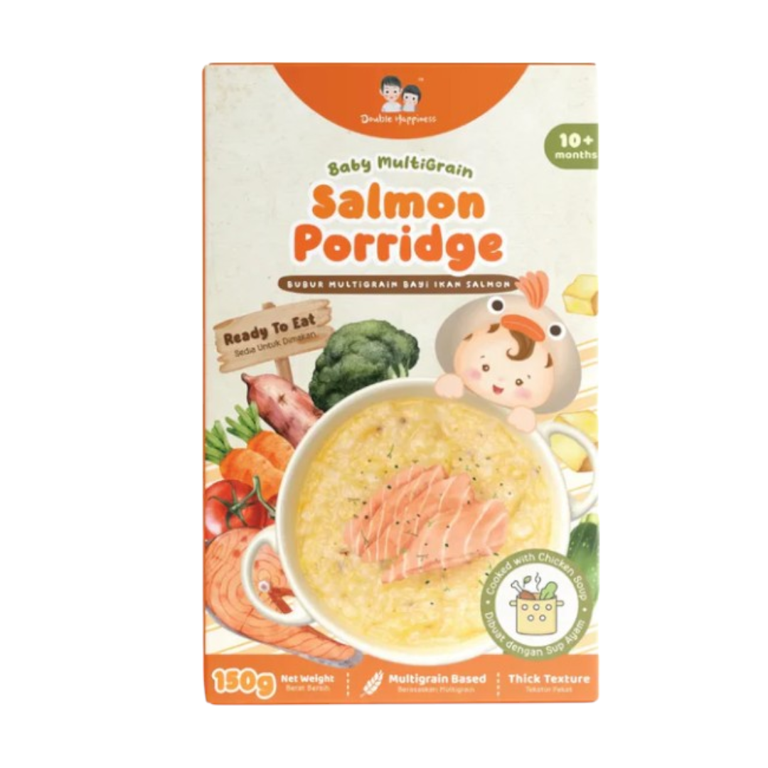 Double Happiness Baby Multigrain Porridge 150g 10m+ Ready To Eat Easier for Travel with Spoon