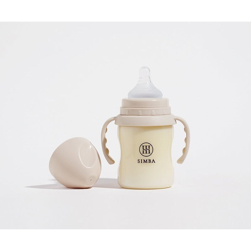 SIMBA ALLONGE PPSU WIDE NECK BOTTLE WITH HANDLE & AUTO STRAW (270ML/9OZ) CROSS HOLE M TEAT