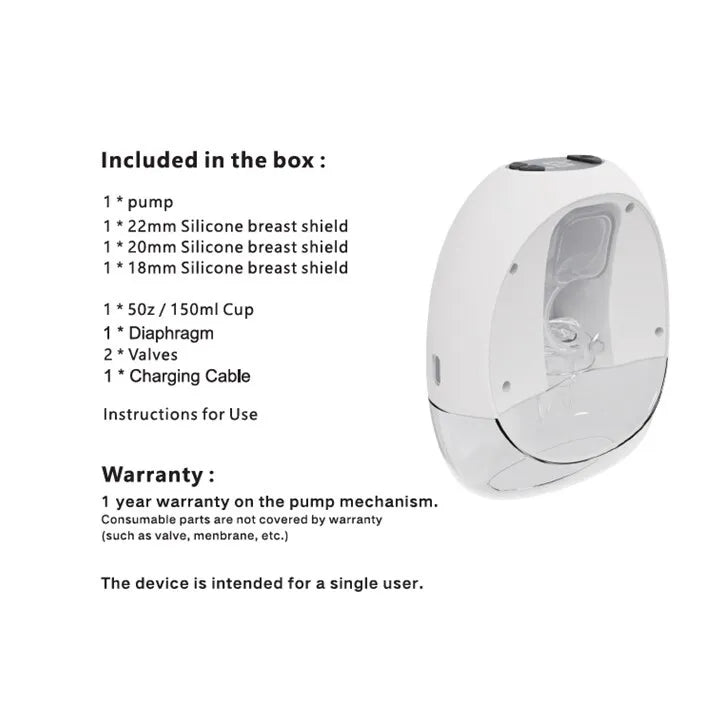 Treenie Luno Wearable Handsfree Breast Pump TRE-S22