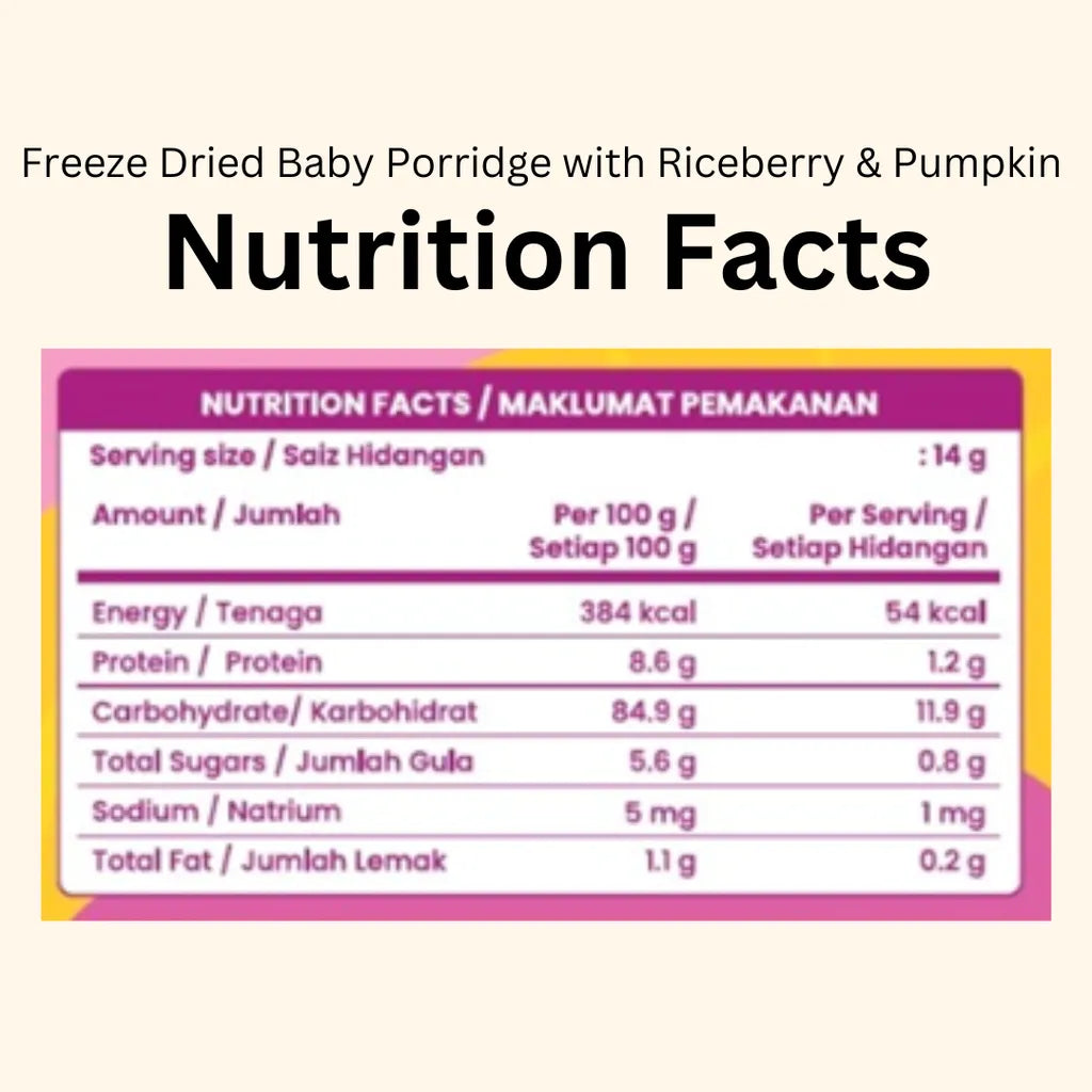 Hanya Freeze Dried Baby Porridge (6m+) - 14g x 3packs