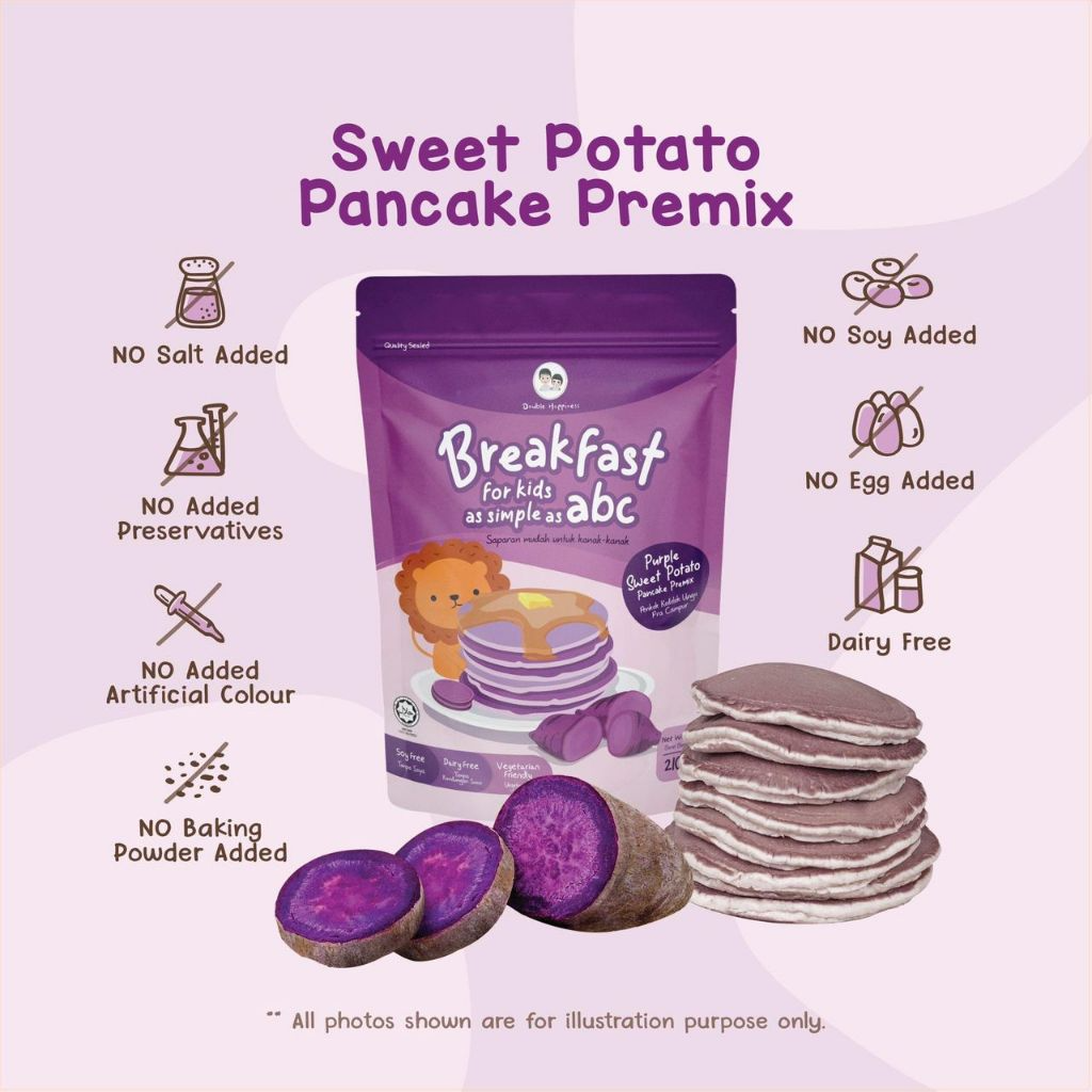 Double Happiness Baby Veggie Pancake Premix Food Baby Waffle Premix 210g