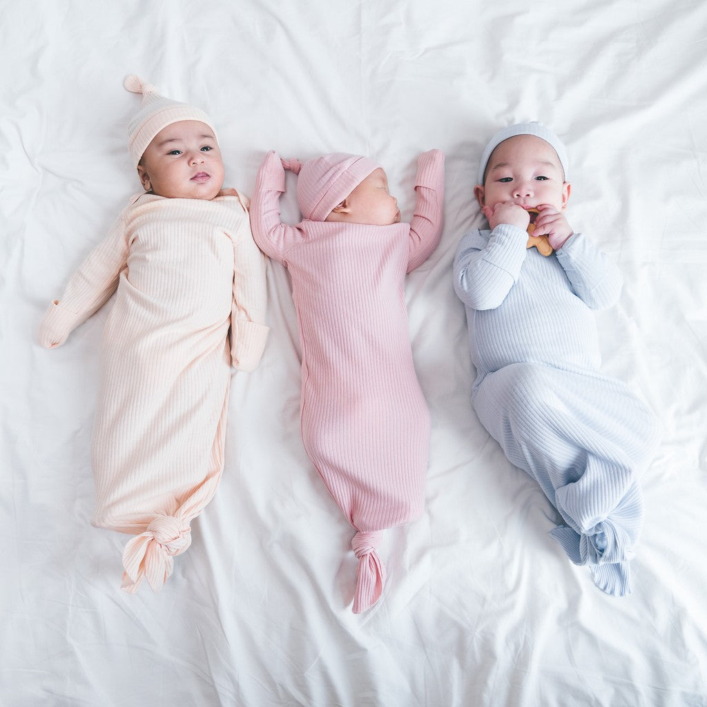 Jae Ko® Award Winning Organic Baby Wear Long Sleeves Knotted Gowns