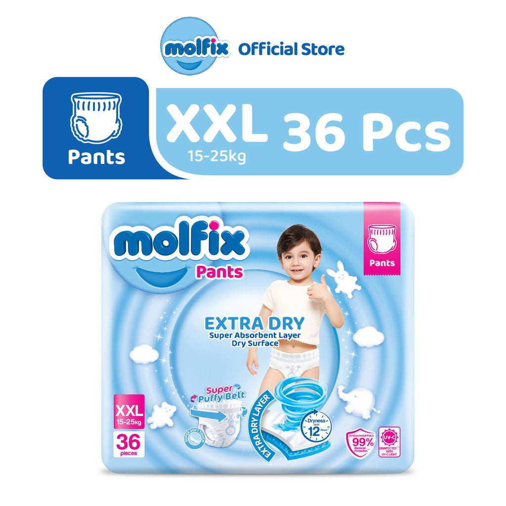 Molfix ππ±ππ«π ππ«π² Pants Jumbo Pack - S66 / M58 / L48 / XL42 / XXL36 / XXXL20 / XXXL22 (1 Pack)