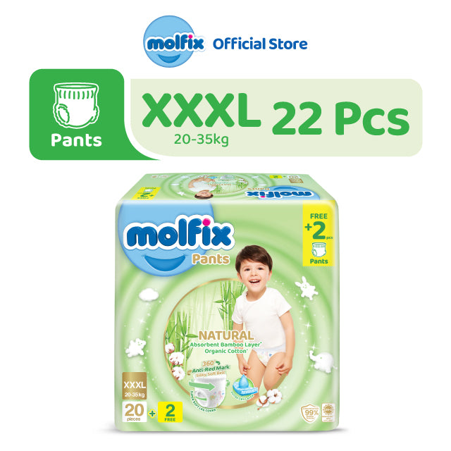 Molfix Natural Pants Jumbo Pack - M62 / L50 / XL44 / XXL38 / XXXL22 (1 Pack)