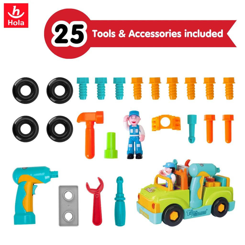 Hola Little Mechanic Tool Truck (with Removable Accessories)