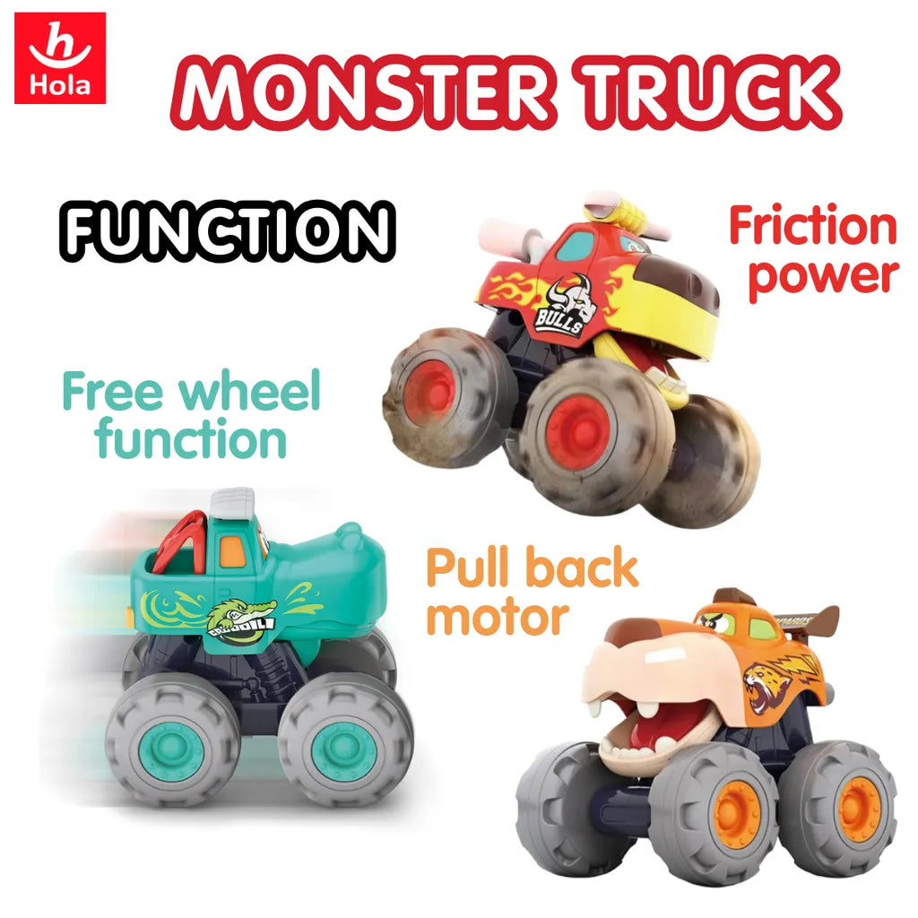 Hola Monster Trucks (with Friction Power/Pull Back/Free Wheel function)