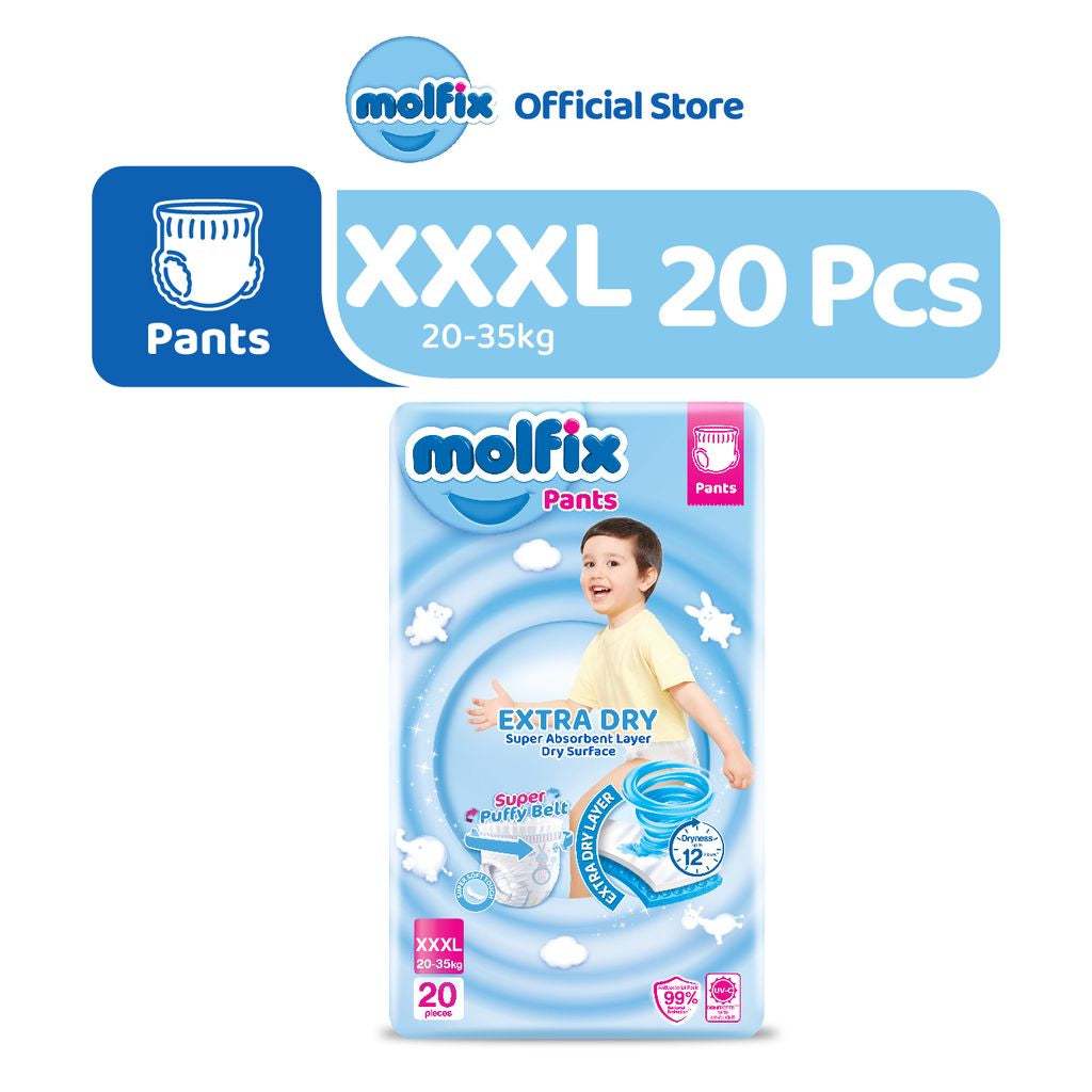 Molfix ππ±ππ«π ππ«π² Pants Jumbo Pack - S66 / M58 / L48 / XL42 / XXL36 / XXXL20 / XXXL22 (1 Pack)