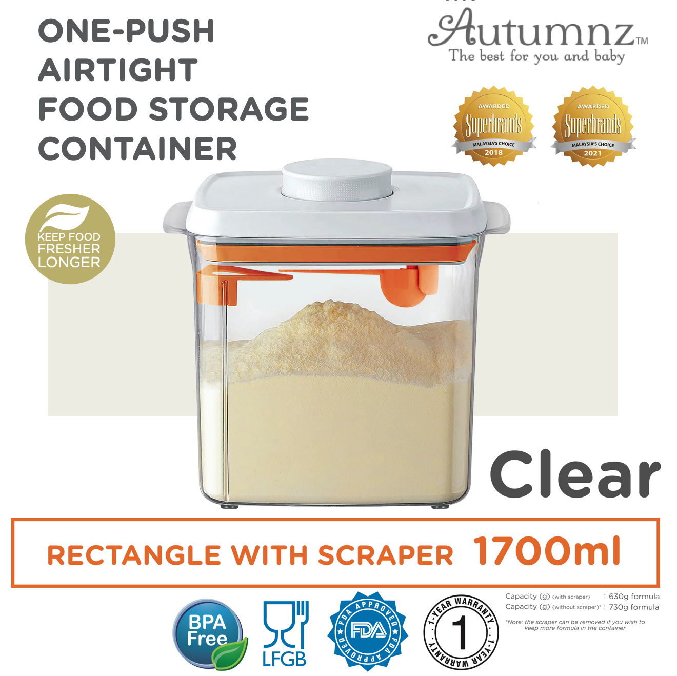 Autumnz - One-Push Airtight Food Storage Container