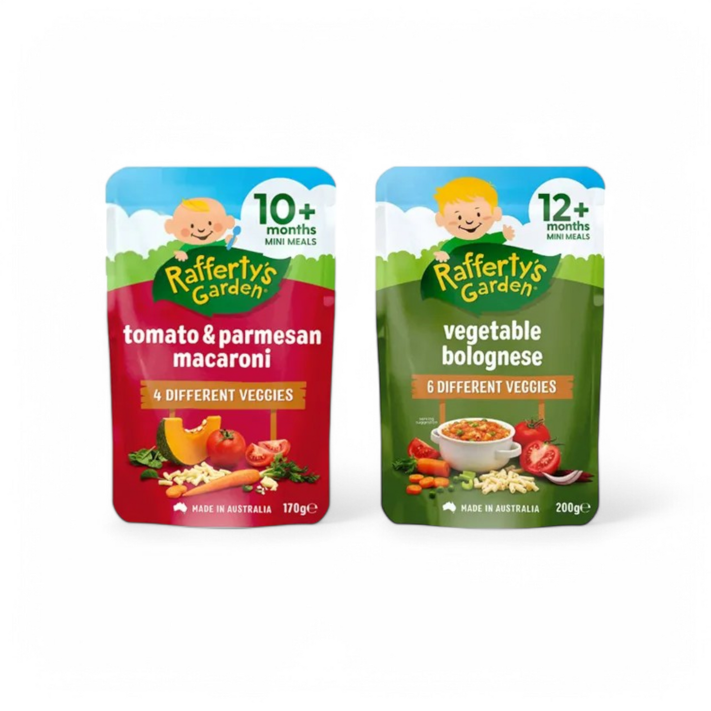 Rafferty's Garden - Tomato & Parmesan Macaroni (170g) / Vegetable Bolognese (200g)