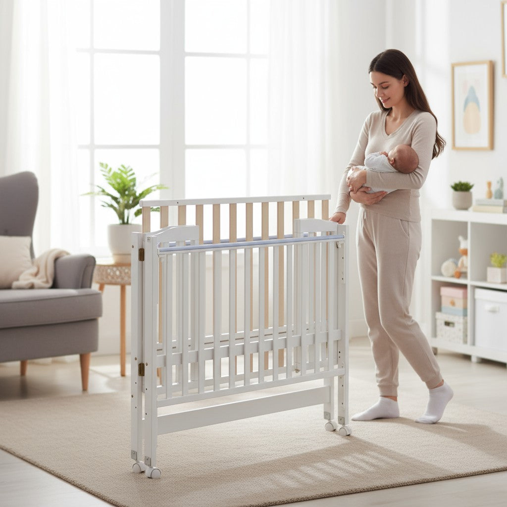 Foldable Wooden Baby Cot 120cmx60cm