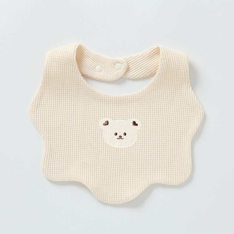 Baby Embroidery Bear 100% Cotton Drooling Bib