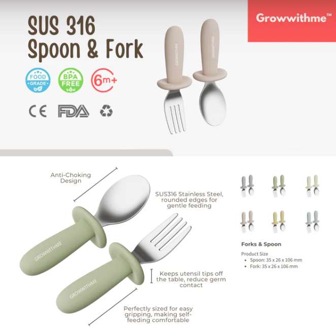 Growwithme™ SUS316 Fork & Spoon