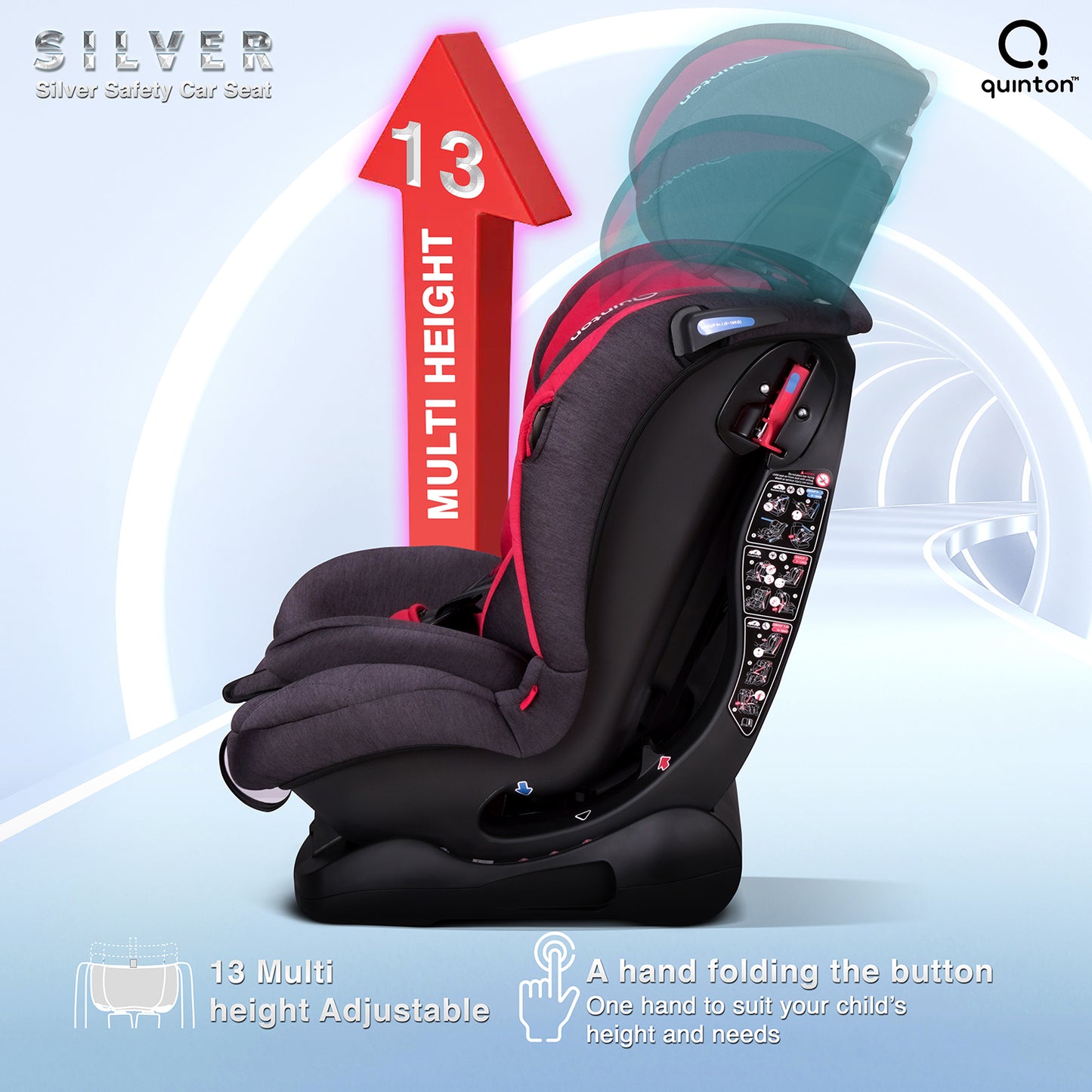 QUINTON SILVER SAFETY CAR SEAT