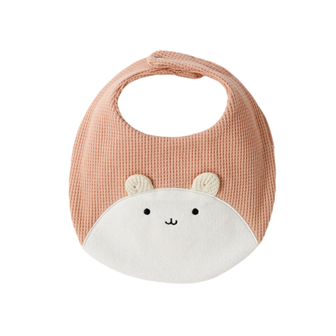 Baby Embroidery Bear 100% Cotton Drooling Bib
