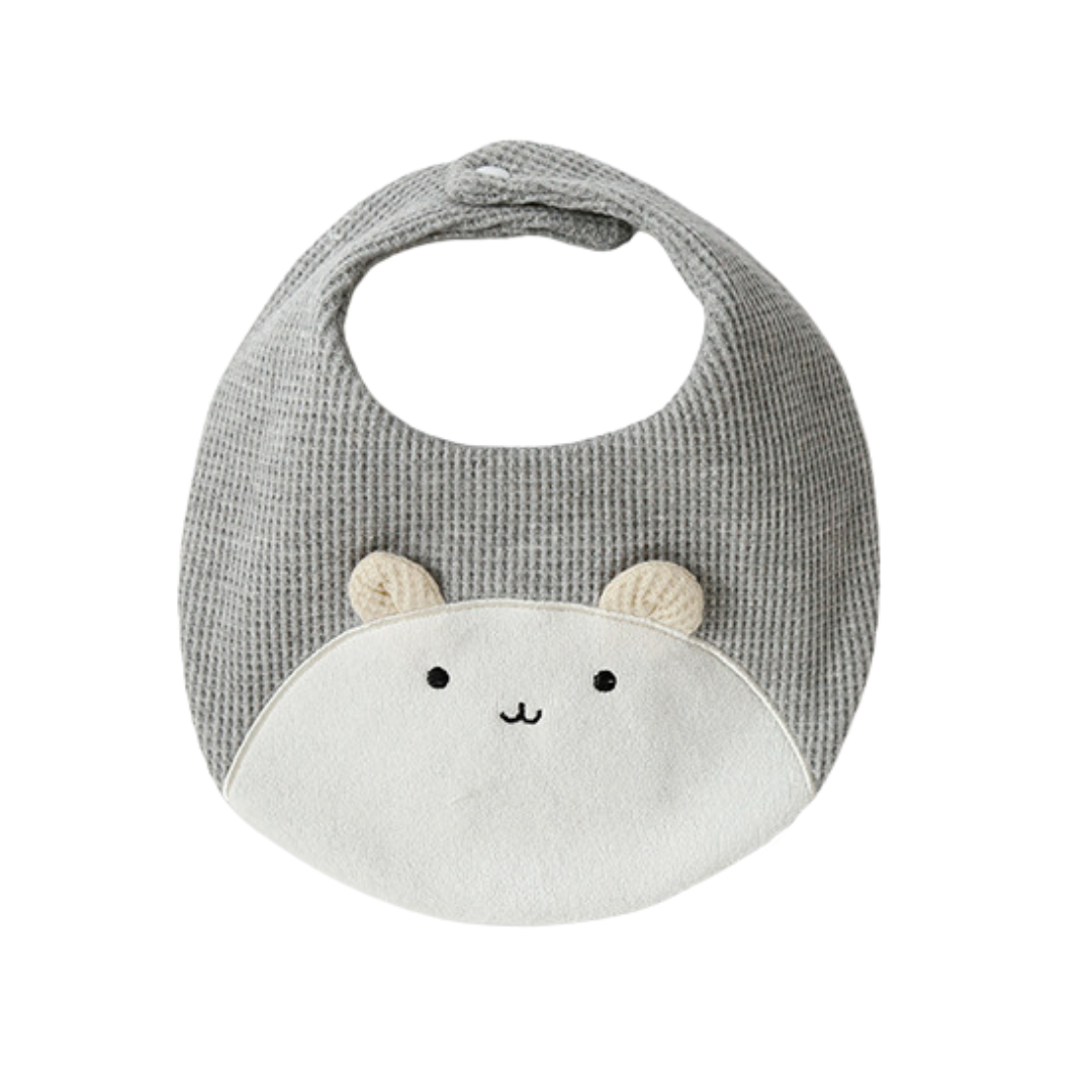 Baby Embroidery Bear 100% Cotton Drooling Bib
