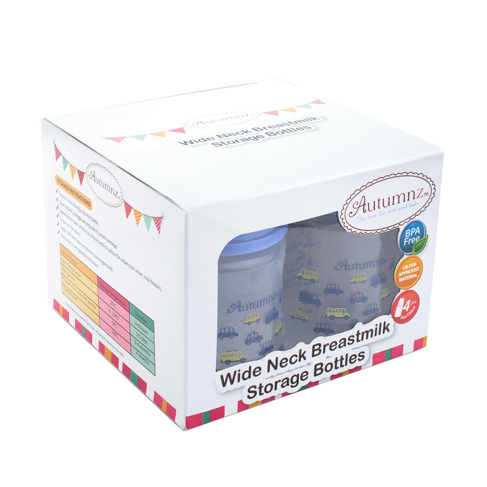 Autumnz-Wide Neck Breastmilk Storage Bottles *5oz* (4 btls)