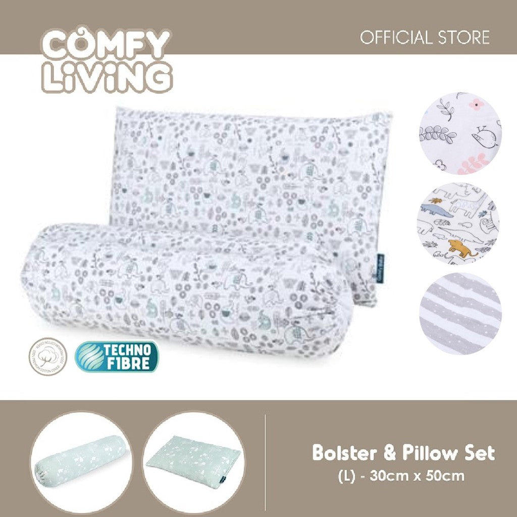 Comfy Living Bolster & Pillow Set (L)