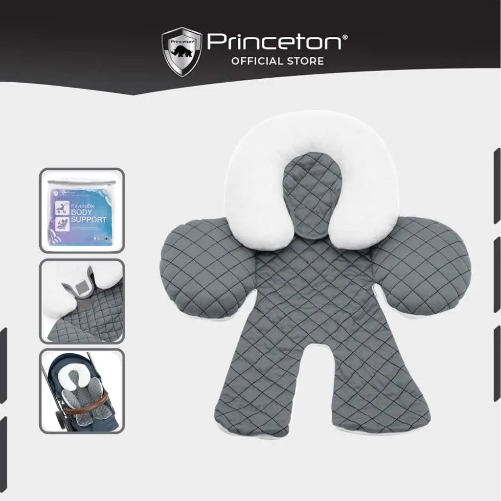 Princeton: Baby Head and Body Support Pillow for Stroller / Car Seat (Grey)