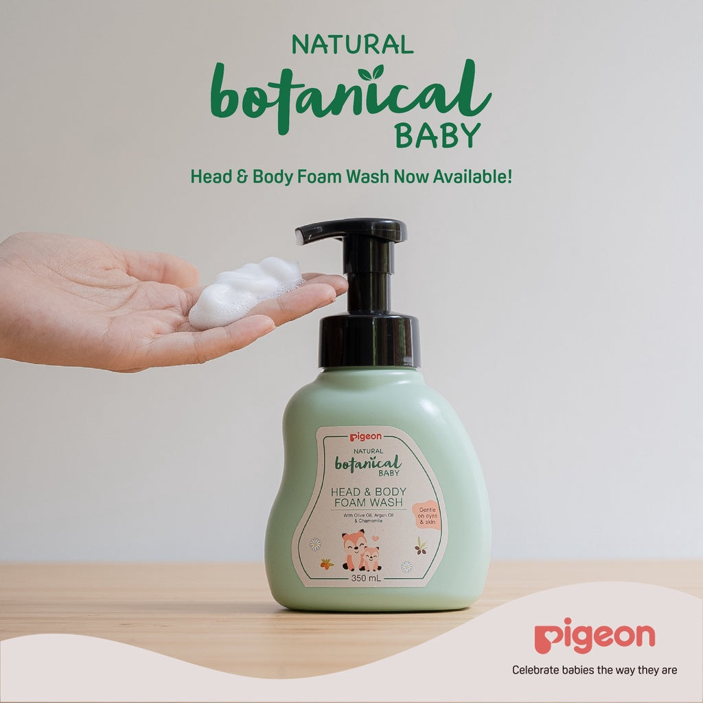 Pigeon Natural Botanical Baby Head and Body Foam Wash 350ml