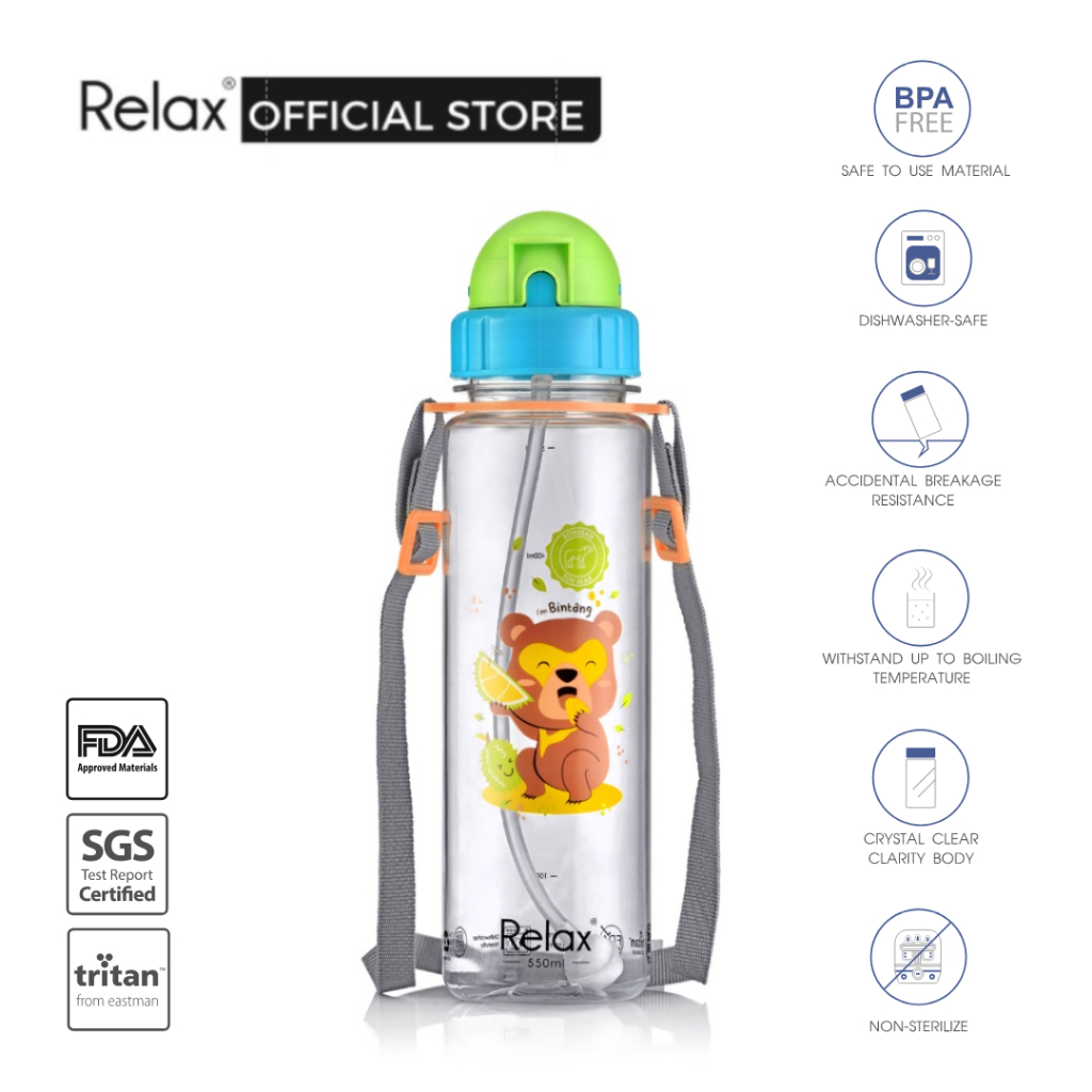 RELAX Tritan Botol Air Kanak-kanak Kids Water Bottle - D7655 Series (550ml)