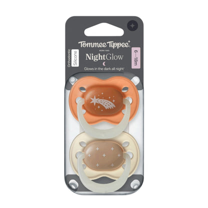 Tommee Tippee Night Time Baby Soother | Orthodontic Pacifier Glow In the Dark (Assorted)