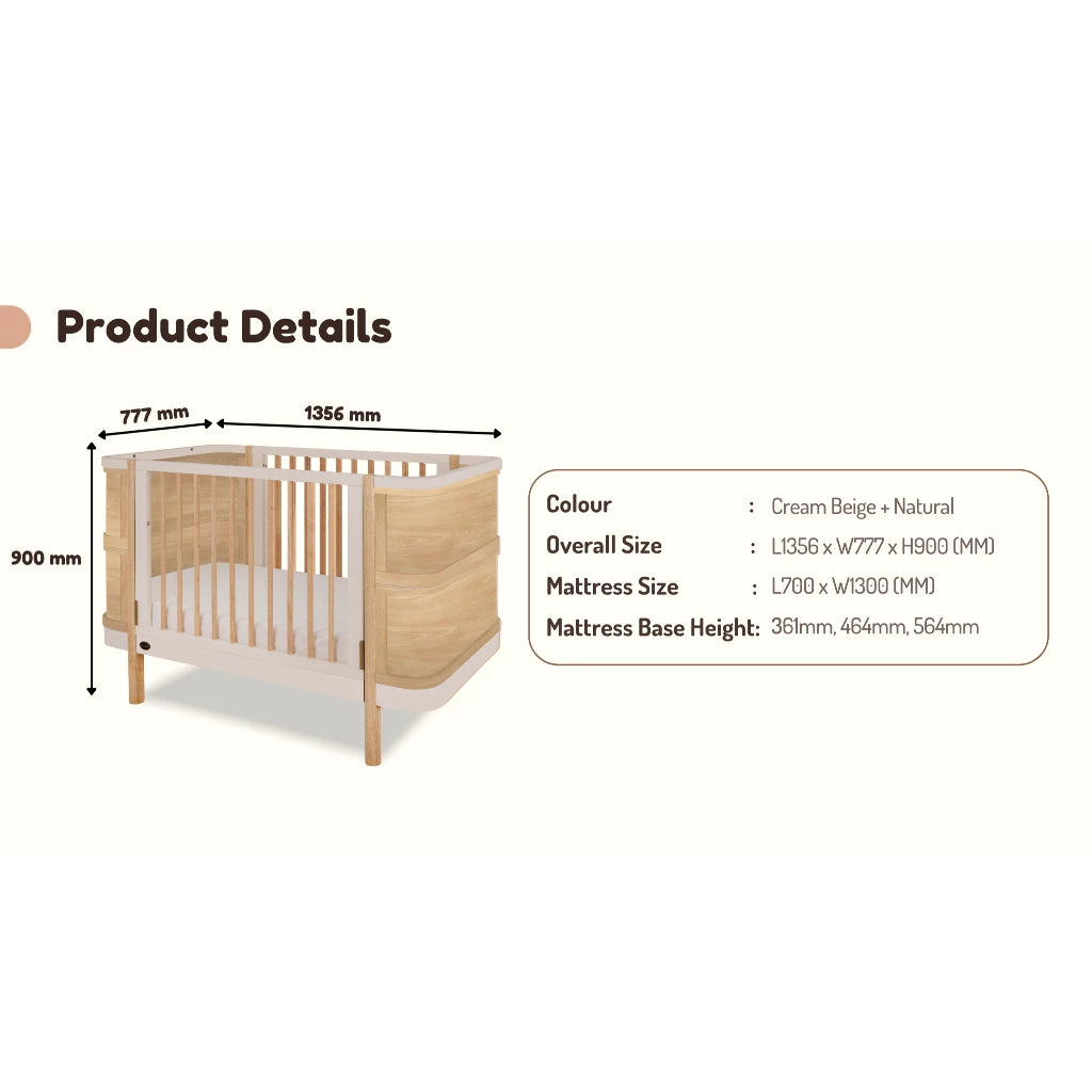 Funbies Delia 4in1 Baby Cot