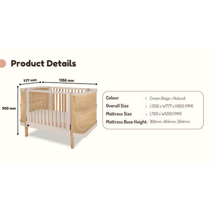 Funbies Delia 4in1 Baby Cot