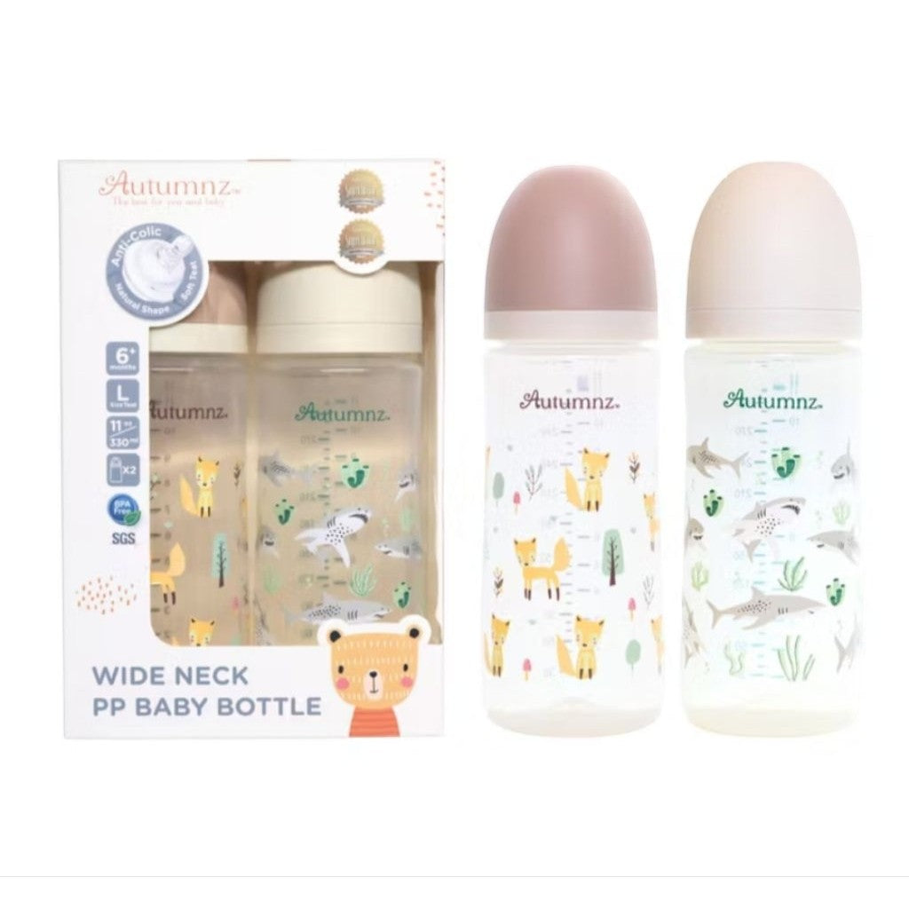 Autumnz - PP Wide Neck Feeding Bottle Single & Twin pack (Random design)