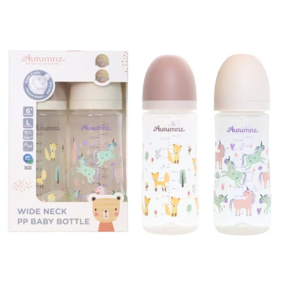 Autumnz - PP Wide Neck Feeding Bottle Single & Twin pack (Random design)