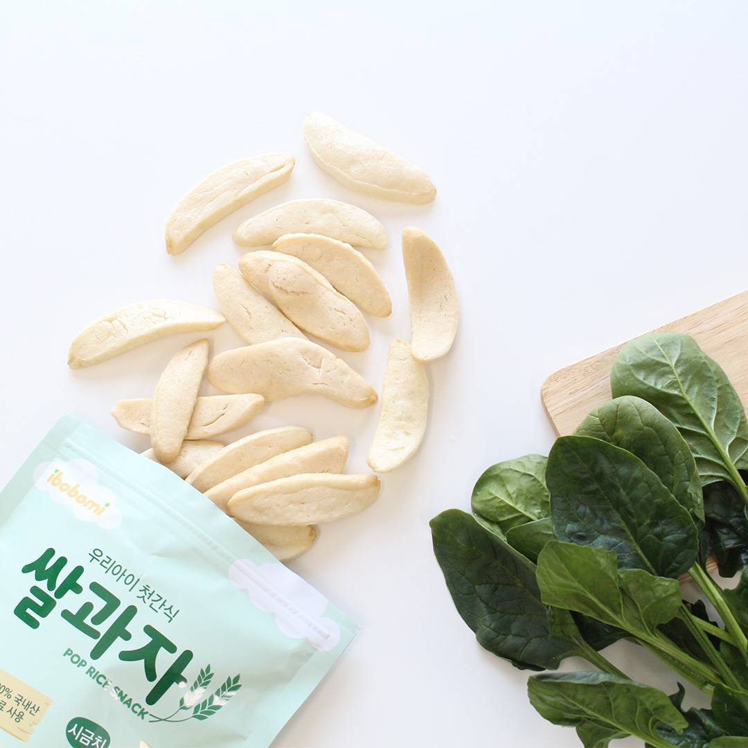 Korea Ibobomi Organic Pop Rice Snack - Spinach (30g)