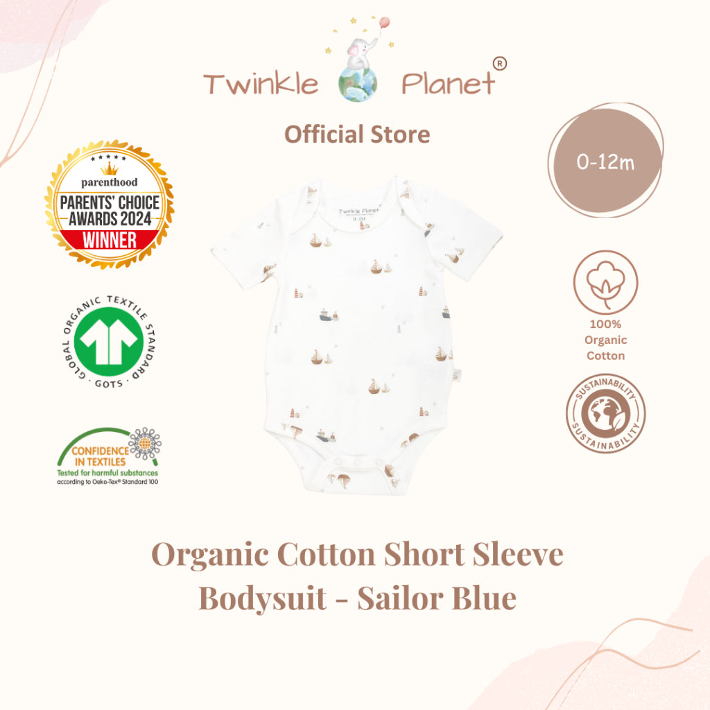 Twinkle Planet Organic Cotton Short Sleeve Baby Bodysuit