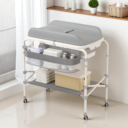 Multi-Functional Infant Bathtub Standing Diaper Changing Caring Station Desk Table
