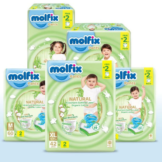 Molfix Natural Pants Jumbo Pack - M62 / L50 / XL44 / XXL38 / XXXL22 (1 Pack)