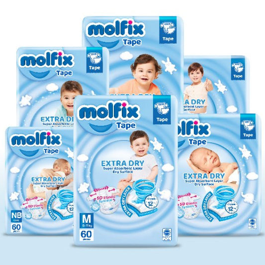 Molfix 𝐄𝐱𝐭𝐫𝐚 𝐃𝐫𝐲 Pants Jumbo Pack - S66 / M58 / L48 / XL42 / XXL36 / XXXL20 / XXXL22 (1 Pack)