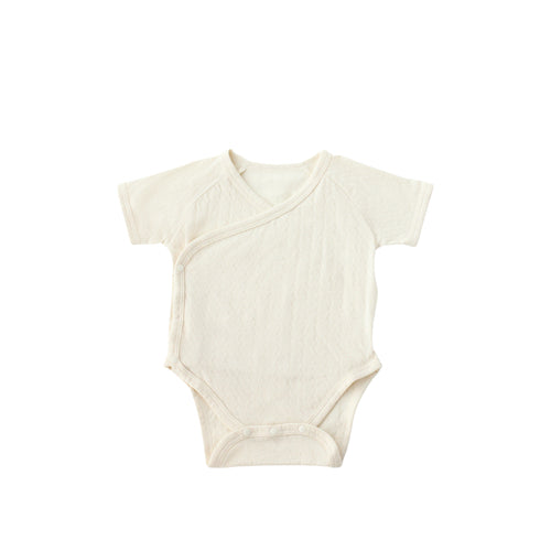 Twinkle Planet | Organic Pointelle Kimono Short Sleeve Baby Bodysuit - Purely Natural