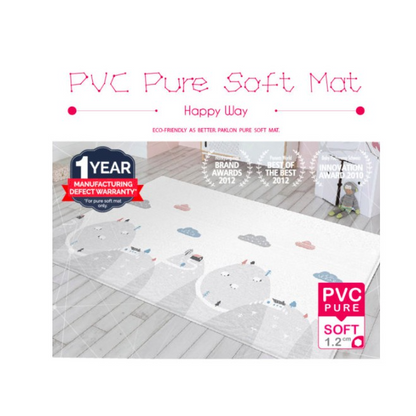 [Parklon] La Pure Soft Baby Playmat Happy Way + Little Star Grey (130x190x1.2cm)