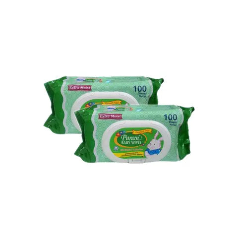 Pureen Baby Wipes (WH) 2 x 100sheets